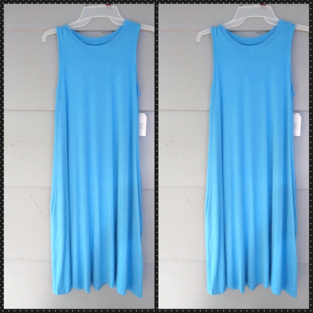 Cotton flare knee-high dress 👗